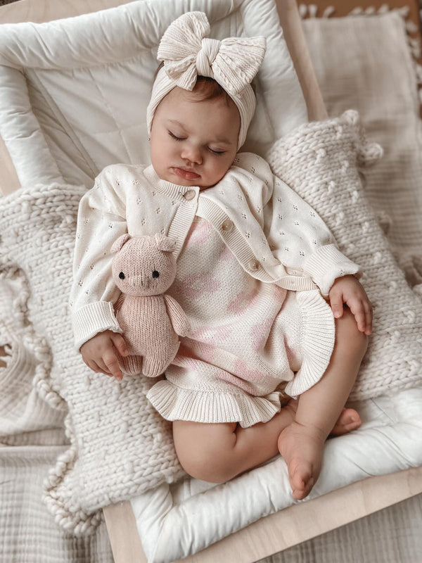 luna-luca-pointelle-cardigan-cream Luna and Luca Newborn Baby Clothes